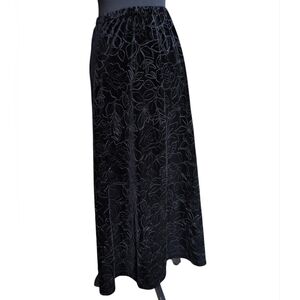 Christopher & Banks black velvet burnout floral